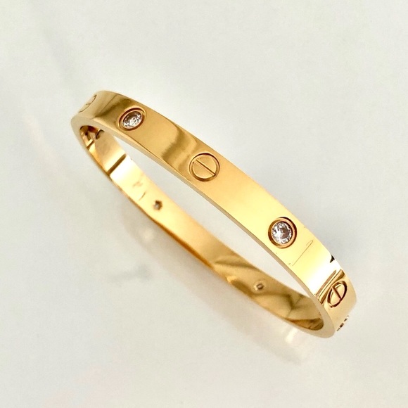 Gold Screw Classic Model Bracelet 4 Zirconia - Picture 6 of 9